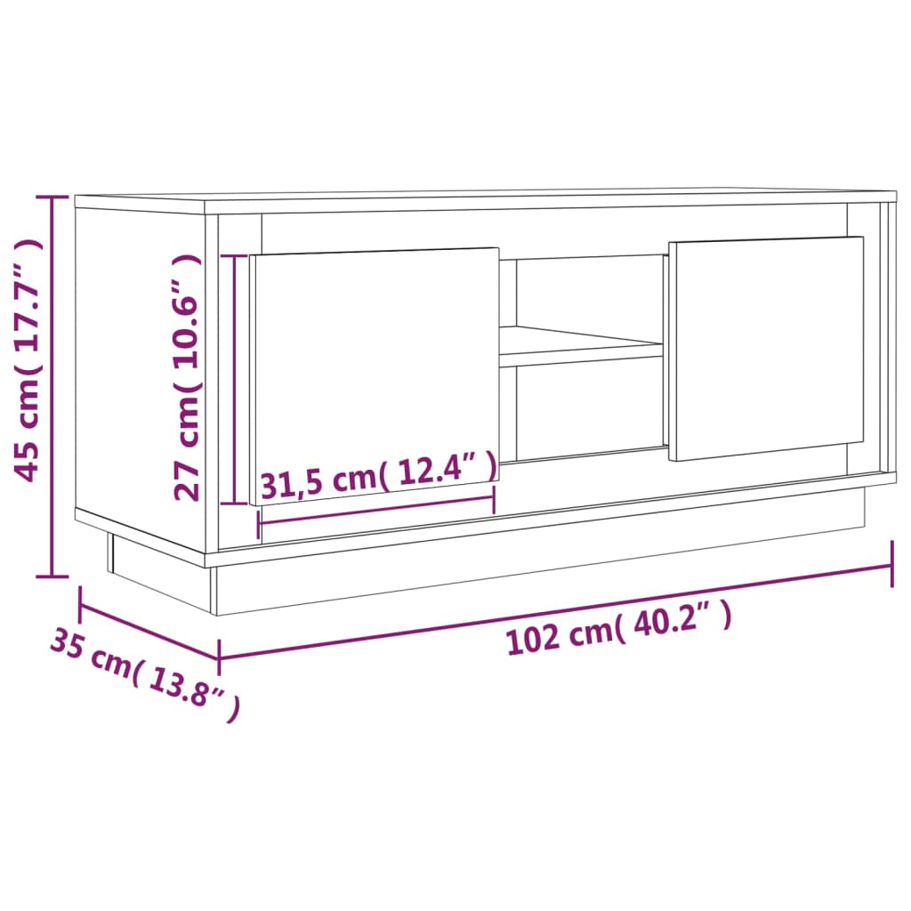 Tv-Bänk 102X35X45 Cm Konstruerat Trä