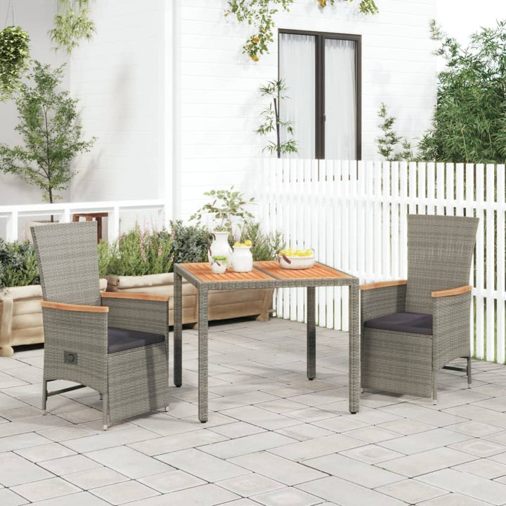 Matgrupp För Trädgården Med Dynor 7 Delar Grå Konstrotting