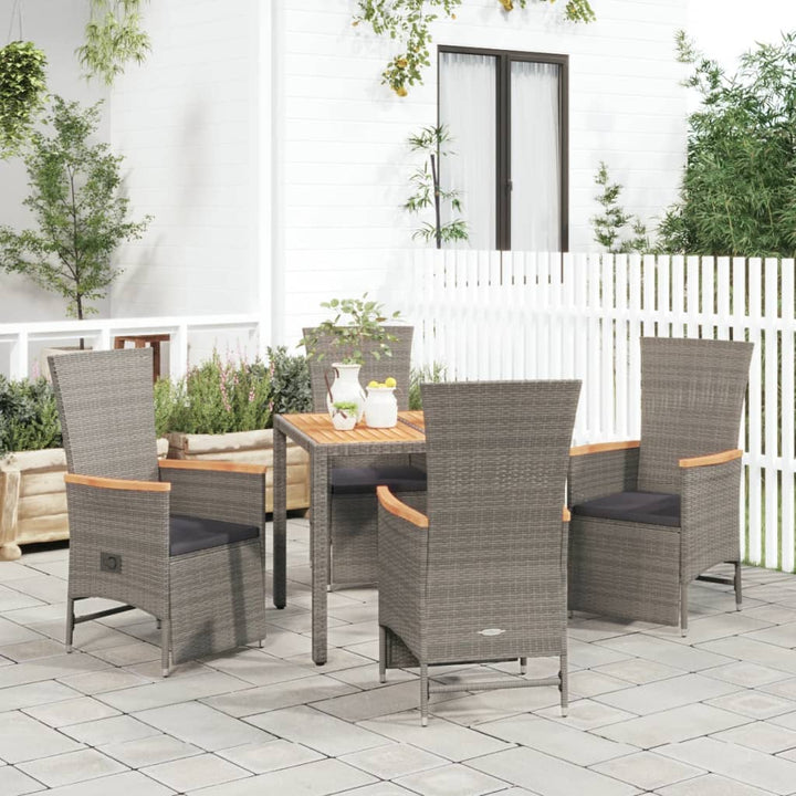 Matgrupp För Trädgården Med Dynor 7 Delar Grå Konstrotting