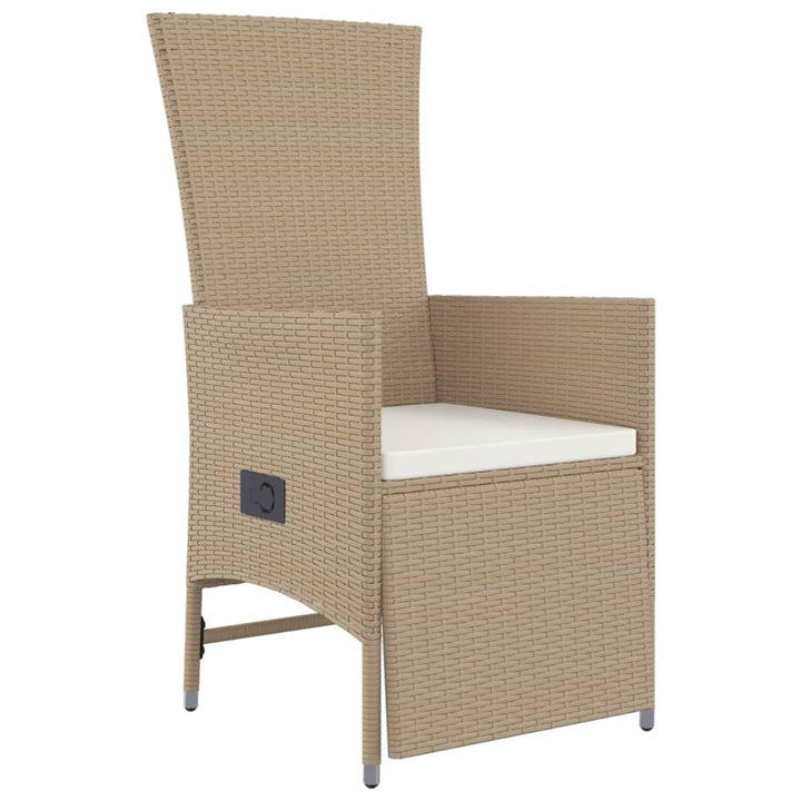 Matgrupp För Trädgården Med Dynor 9 Delar Beige Konstrotting