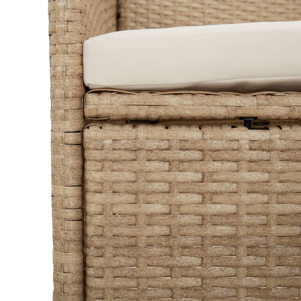 Matgrupp För Trädgården Med Dynor 9 Delar Beige Konstrotting