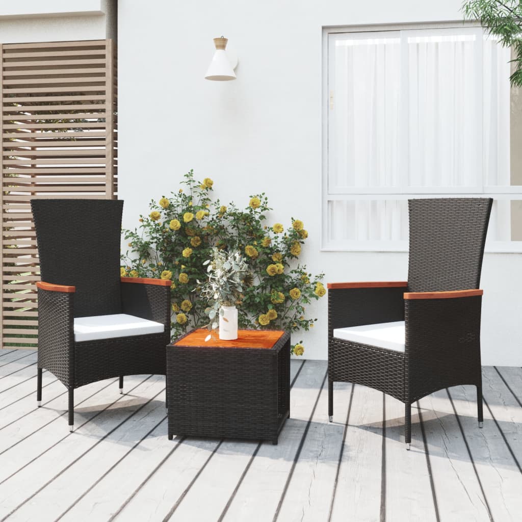 Loungegrupp För Trädgården 3 Delar Konstrotting&amp;Akacia