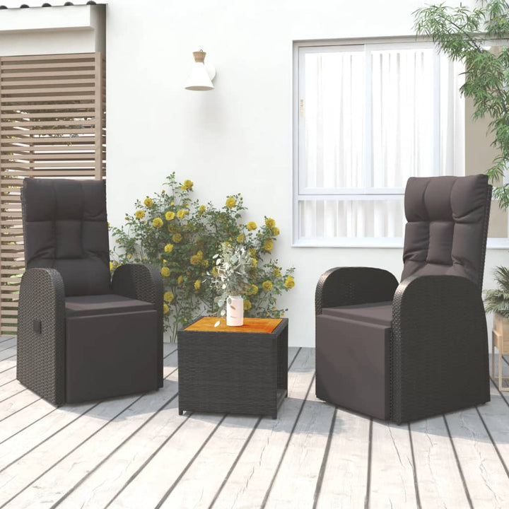 Loungegrupp För Trädgården 2 Delar Svart Konstrotting&amp;