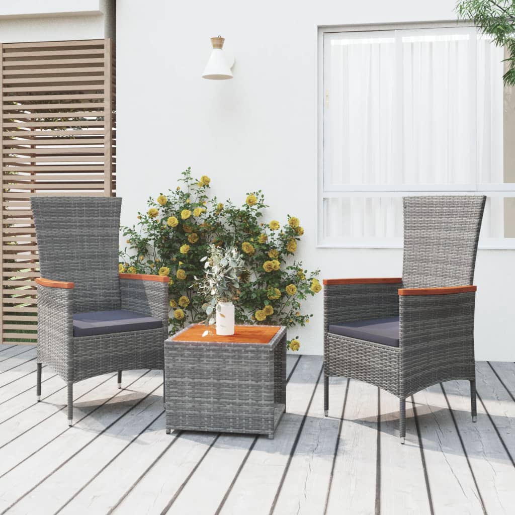 Loungegrupp För Trädgården 3 Delar Konstrotting&Akacia
