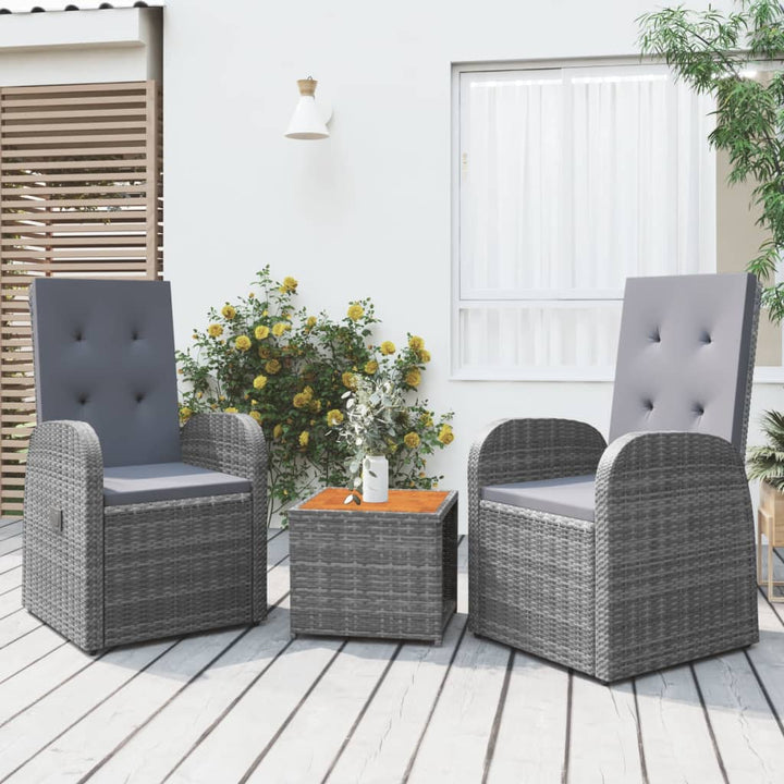 Loungegrupp För Trädgården 2 Delar Grå Konstrotting&amp;Akacia