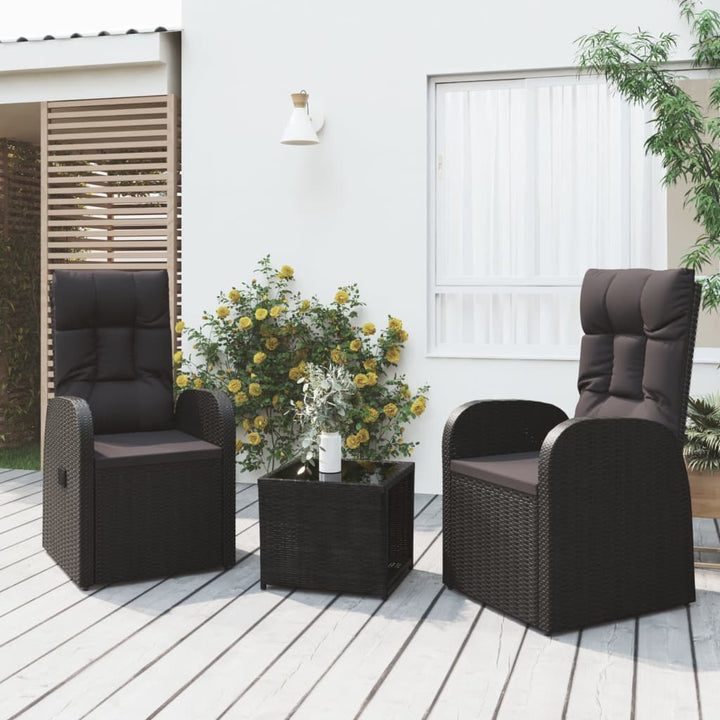 Loungegrupp För Trädgården 2 Delar Svart Konstrotting&amp;