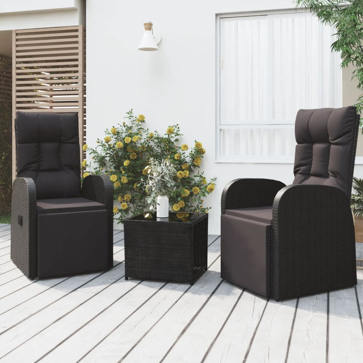 Loungegrupp För Trädgården 2 Delar Svart Konstrotting&amp;