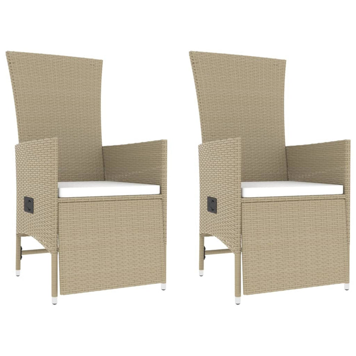 Loungegrupp För Trädgården 3 Delar Beige Konstrotting&amp;Stål