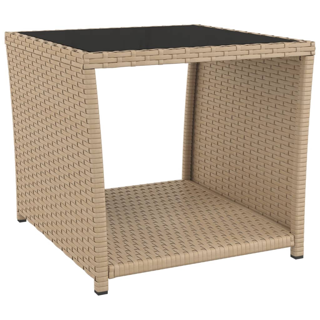 Loungegrupp För Trädgården 3 Delar Beige Konstrotting&amp;Stål