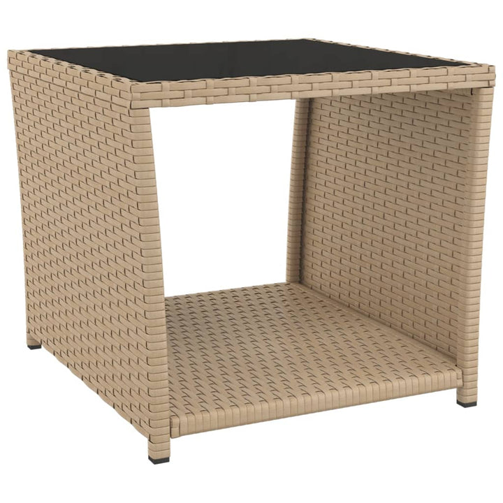 Loungegrupp För Trädgården 3 Delar Beige Konstrotting&amp;Stål