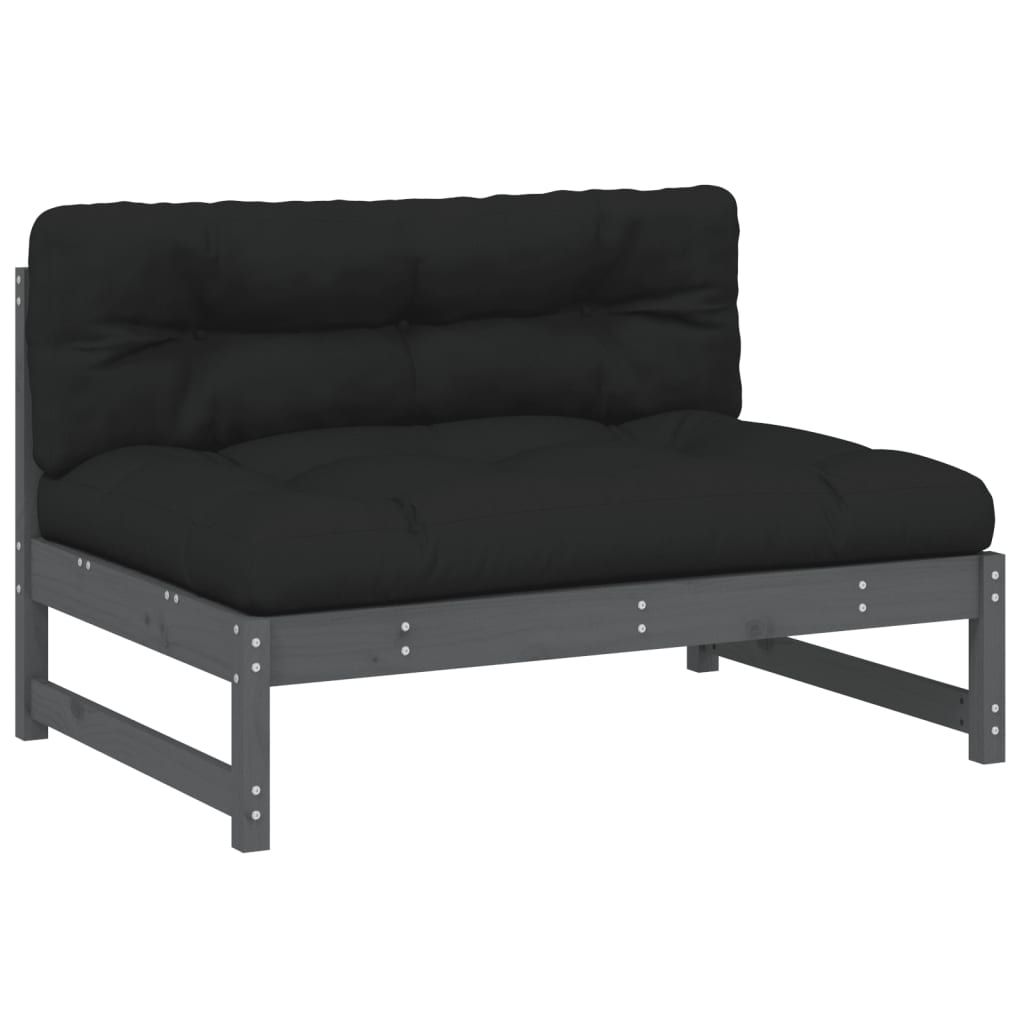 Mittensoffa Grå 120X80 Cm Massiv Furu
