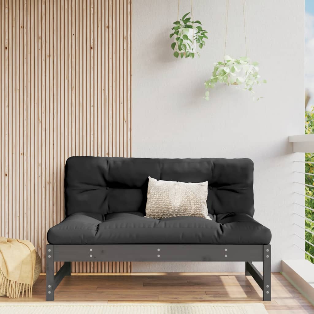 Mittensoffa Grå 120X80 Cm Massiv Furu