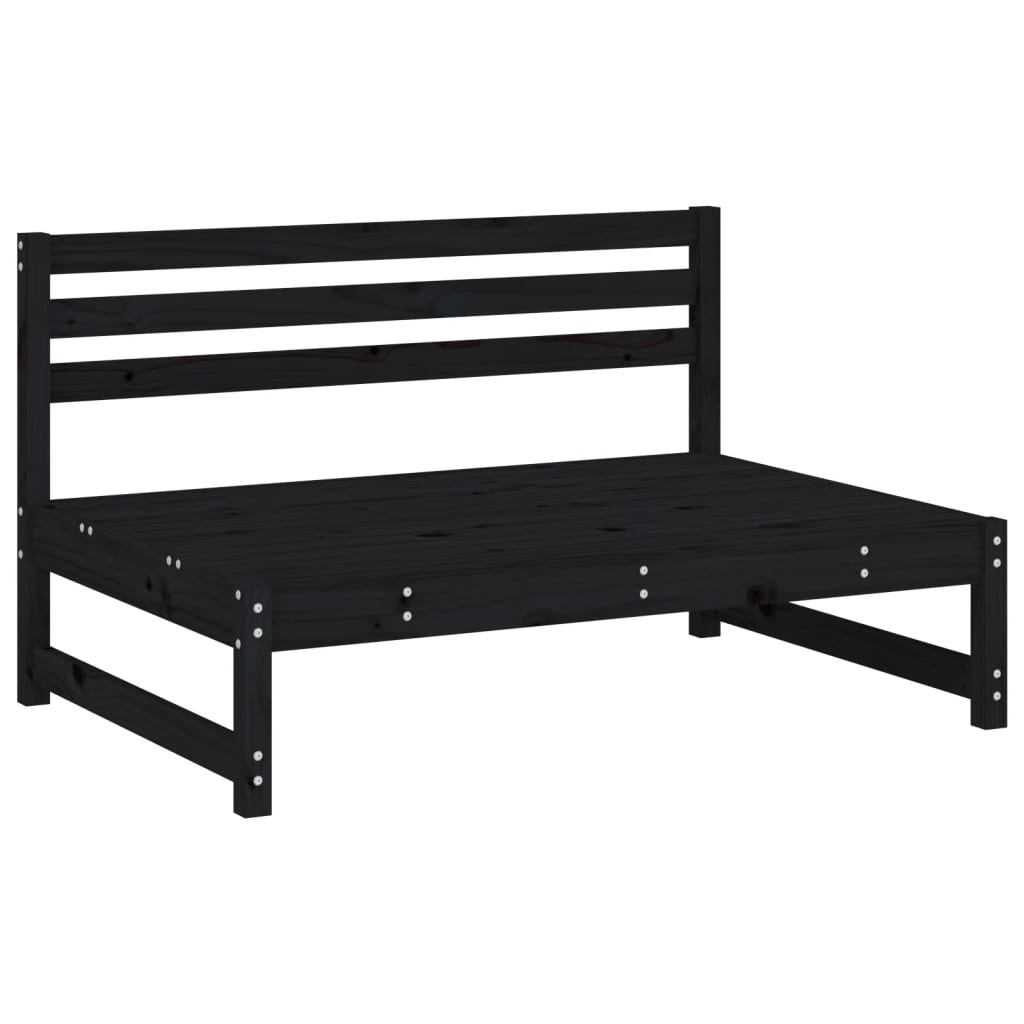 Mittensoffa Svart 120X80 Cm Massiv Furu