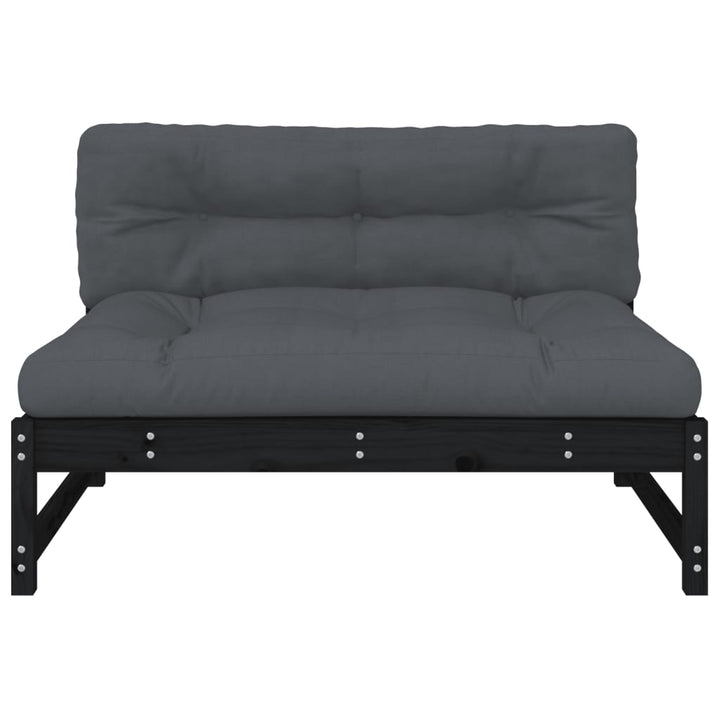 Mittensoffa Svart 120X80 Cm Massiv Furu
