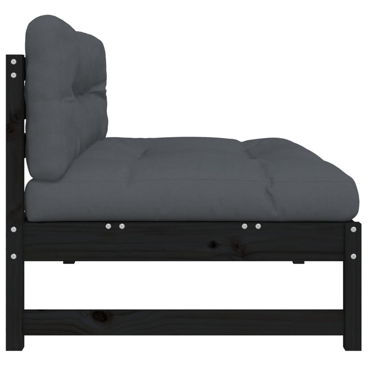 Mittensoffa Svart 120X80 Cm Massiv Furu