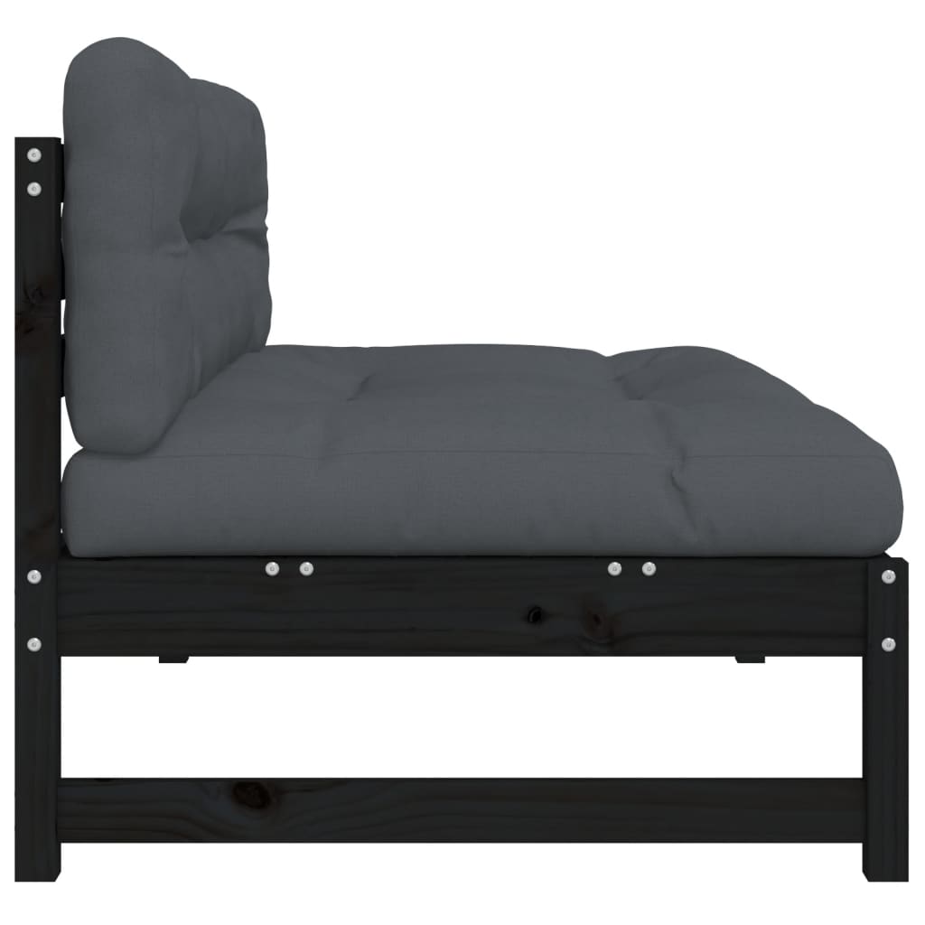 Mittensoffa Svart 120X80 Cm Massiv Furu