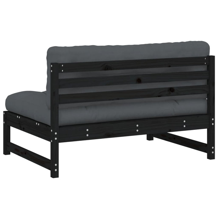 Mittensoffa Svart 120X80 Cm Massiv Furu