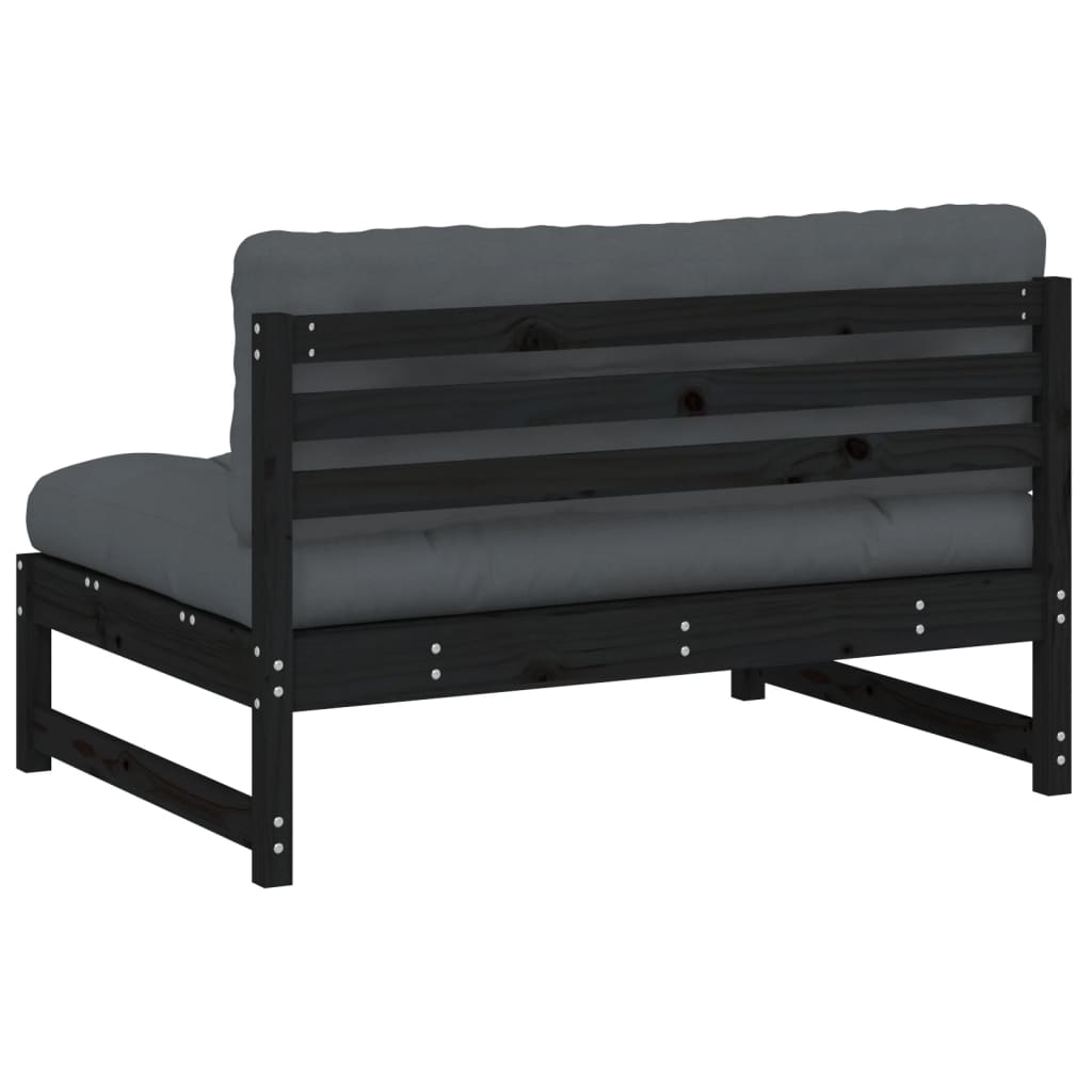 Mittensoffa Svart 120X80 Cm Massiv Furu
