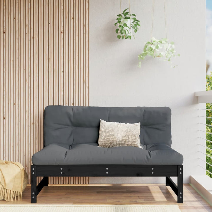Mittensoffa Svart 120X80 Cm Massiv Furu