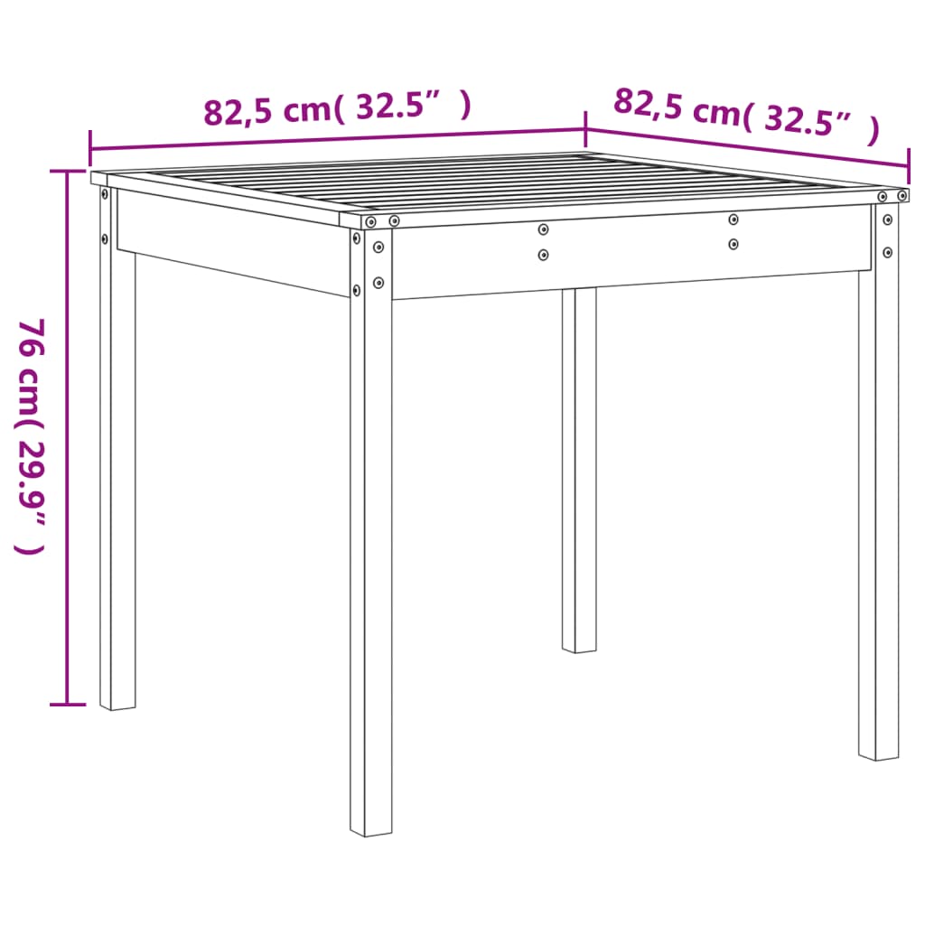 Caféset 3 Delar Massivt Douglasträ
