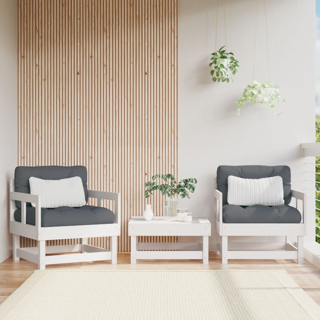Loungegrupp För Trädgården 3 Delar Massiv Douglasgran