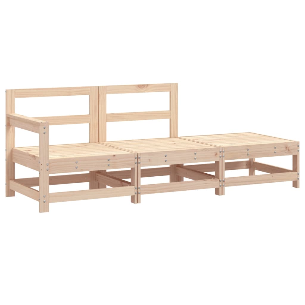 Loungegrupp 3 Delar Massiv Furu