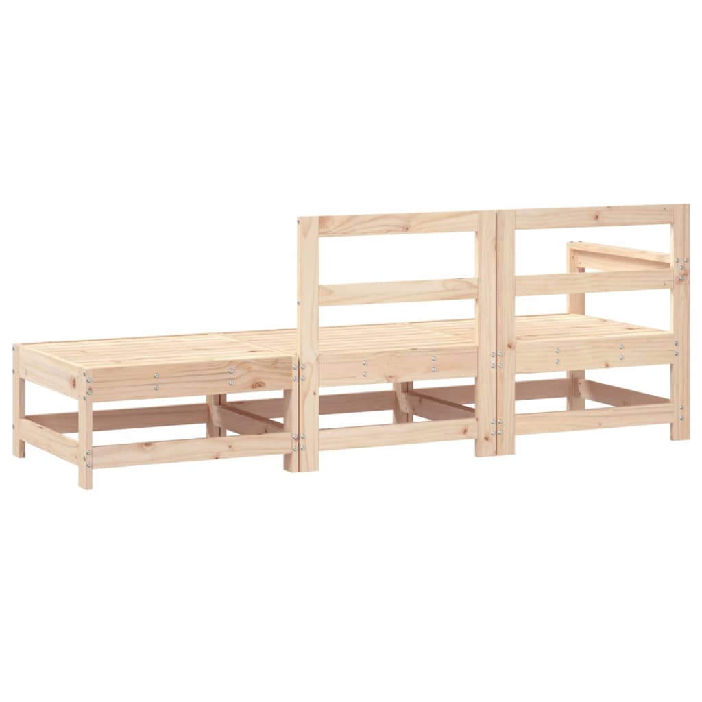 Loungegrupp 3 Delar Massiv Furu