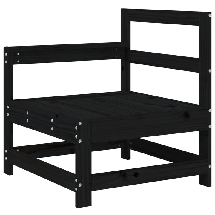 Loungegrupp 3 Delar Svart Massiv Furu