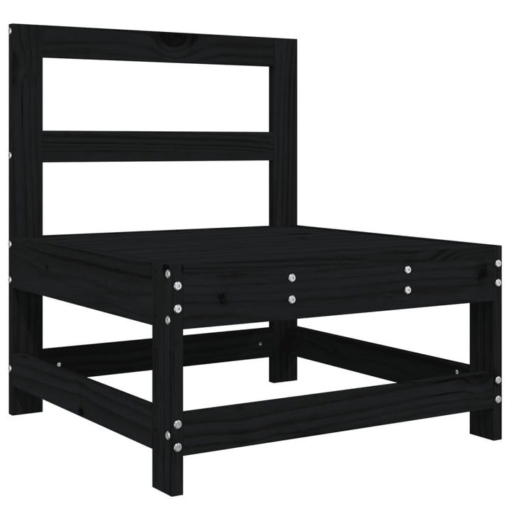 Loungegrupp 3 Delar Svart Massiv Furu