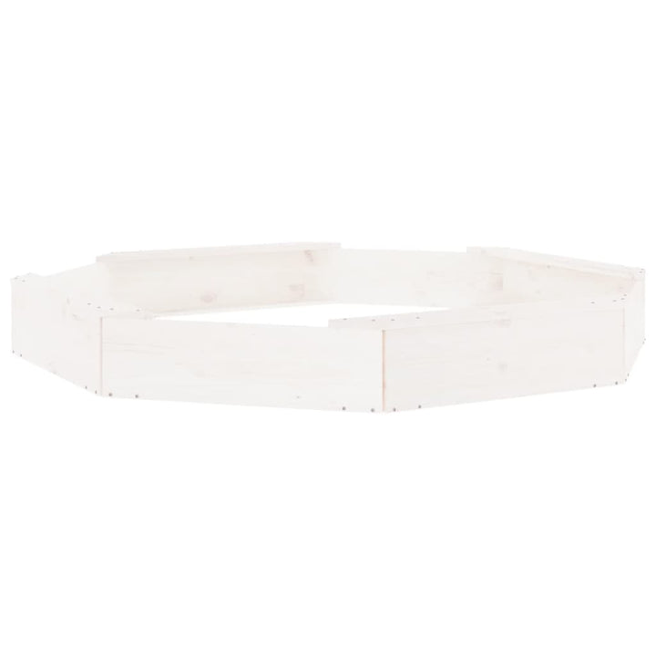 Sandlåda Med Säten Vit Oktagon Massiv Furu