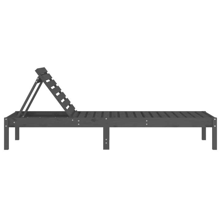 Solsäng Grå 199,5X60X74 Cm Massiv Furu