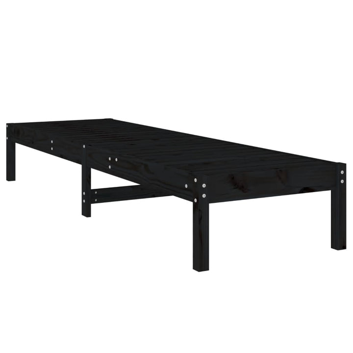 Solsäng Svart 199,5X60X74 Cm Massiv Furu