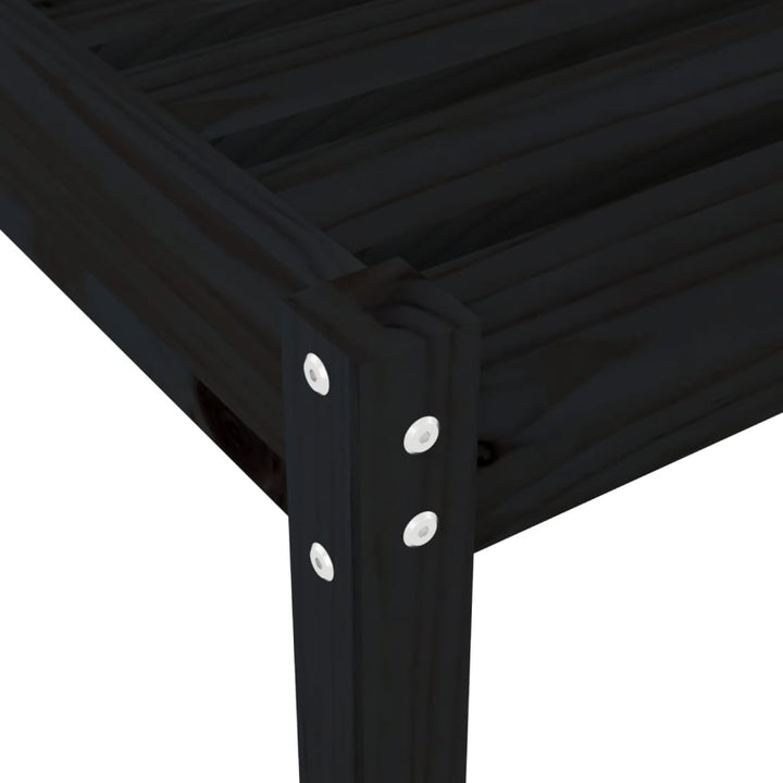 Solsäng Svart 199,5X60X74 Cm Massiv Furu