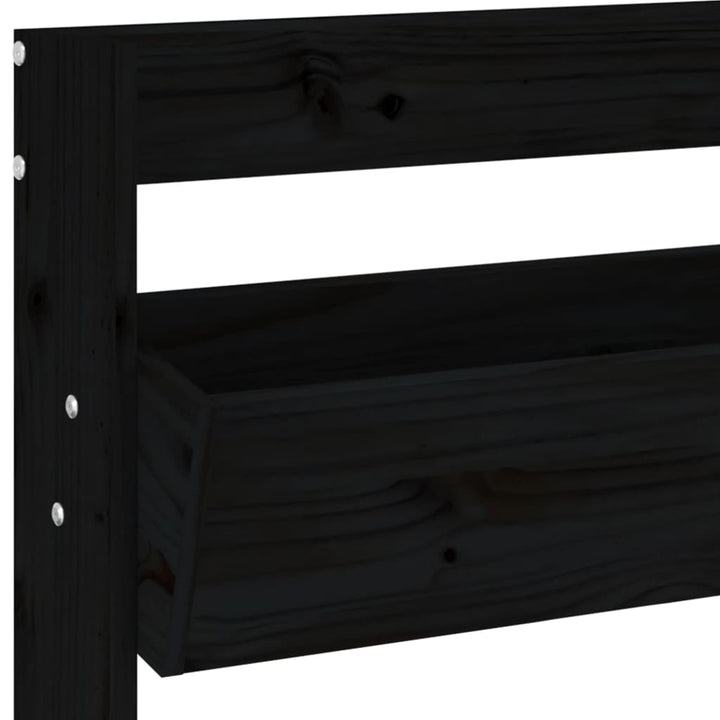Odlingslåda För Vägg 3 Nivåer 60X18,5X110 Cm Svart Massiv Furu