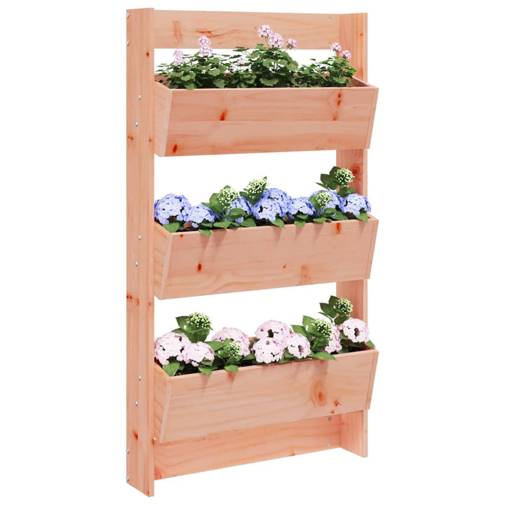 Odlingslåda För Vägg 3 Nivåer 60X18,5X110 Cm Svart Massiv Furu