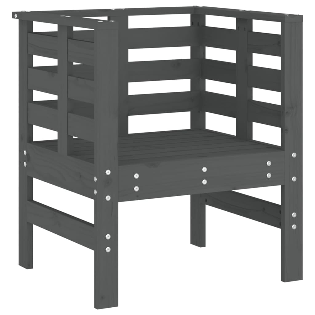Trädgårdsstolar 2 St Grå 61,5X53X71 Cm Massiv Furu