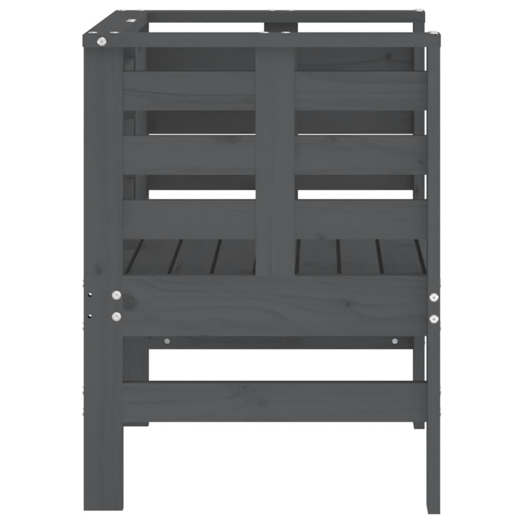 Trädgårdsstolar 2 St Grå 61,5X53X71 Cm Massiv Furu