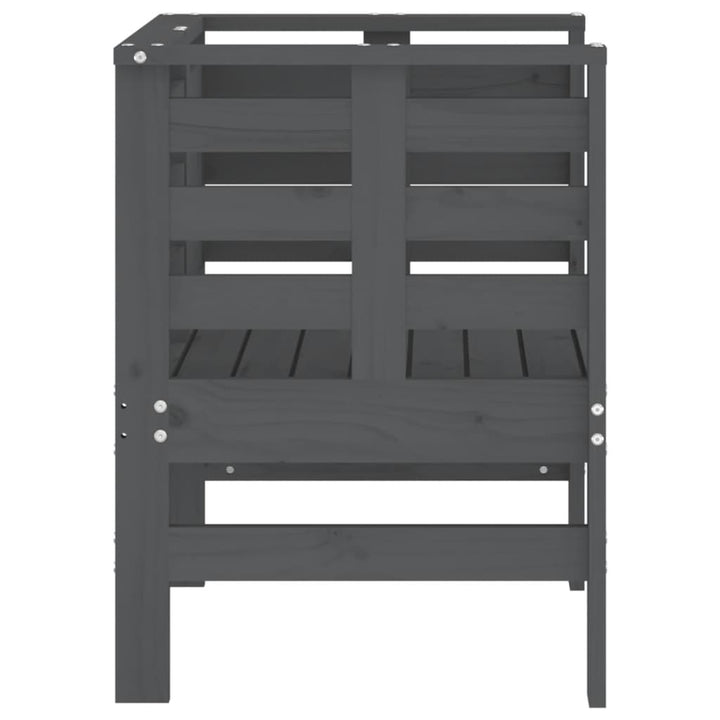 Trädgårdsstolar 2 St Grå 61,5X53X71 Cm Massiv Furu