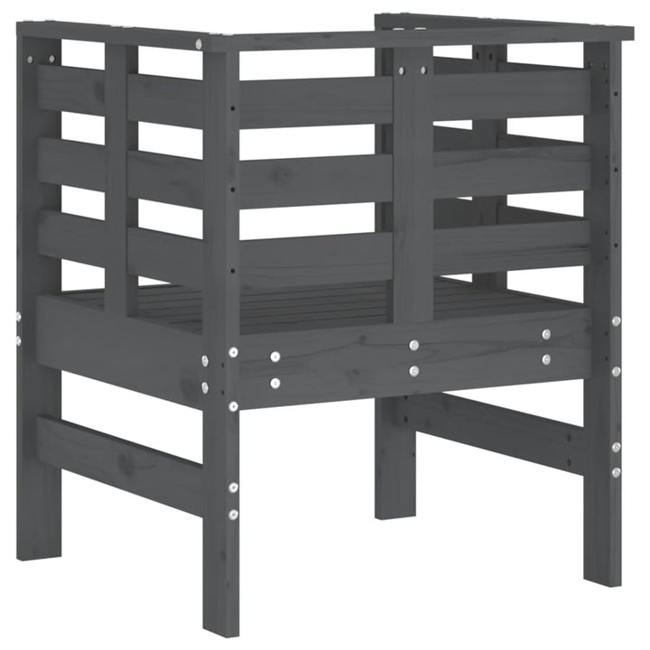 Trädgårdsstolar 2 St Grå 61,5X53X71 Cm Massiv Furu
