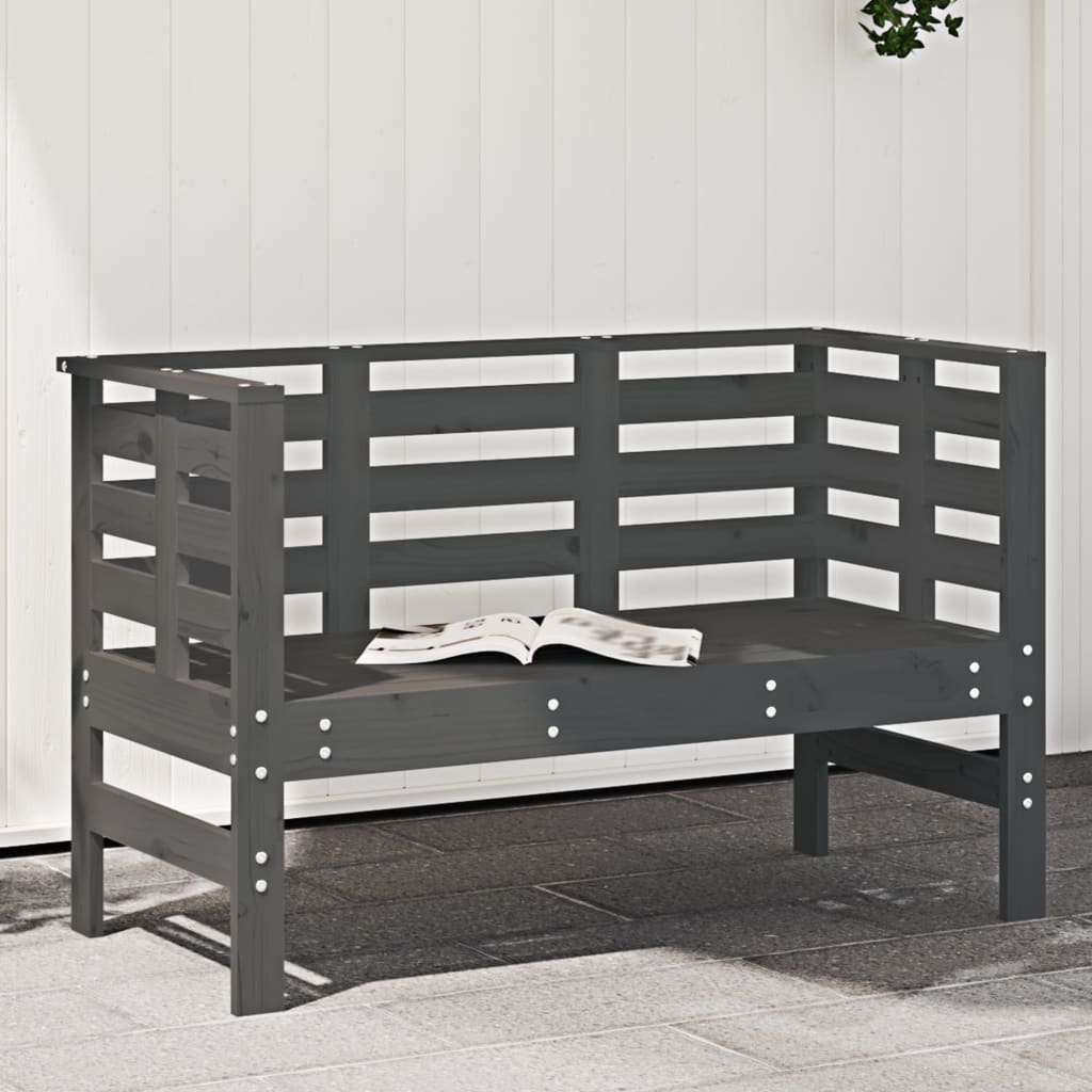 Trädgårdsbänk Svart 111,5X53X71 Cm Massiv Furu