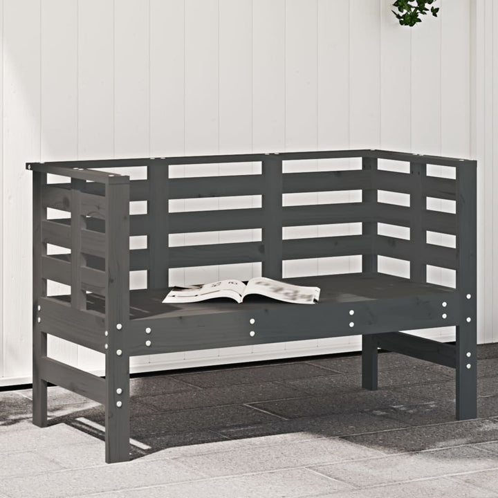 Trädgårdsbänk Svart 111,5X53X71 Cm Massiv Furu
