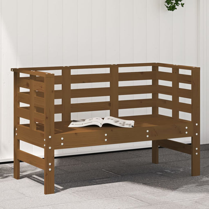 Trädgårdsbänk Svart 111,5X53X71 Cm Massiv Furu