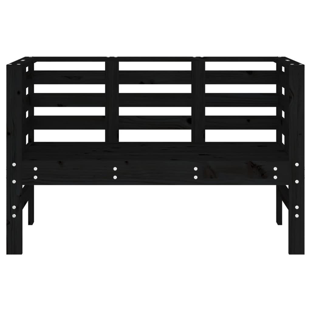 Trädgårdsbänk Svart 111,5X53X71 Cm Massiv Furu