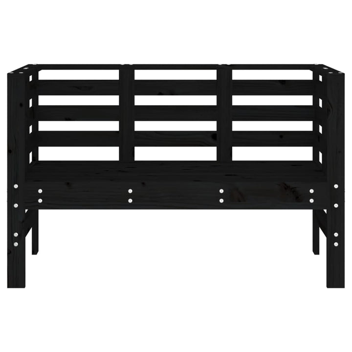 Trädgårdsbänk Svart 111,5X53X71 Cm Massiv Furu
