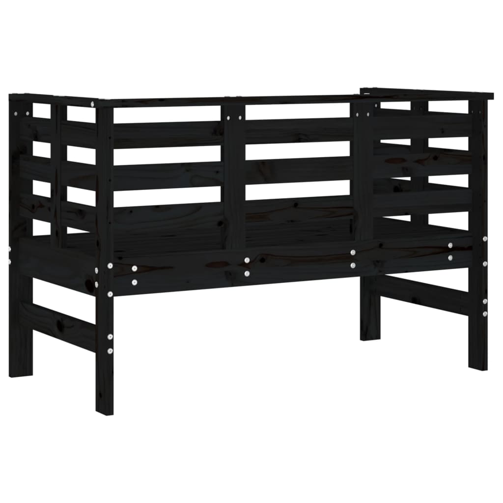 Trädgårdsbänk Svart 111,5X53X71 Cm Massiv Furu