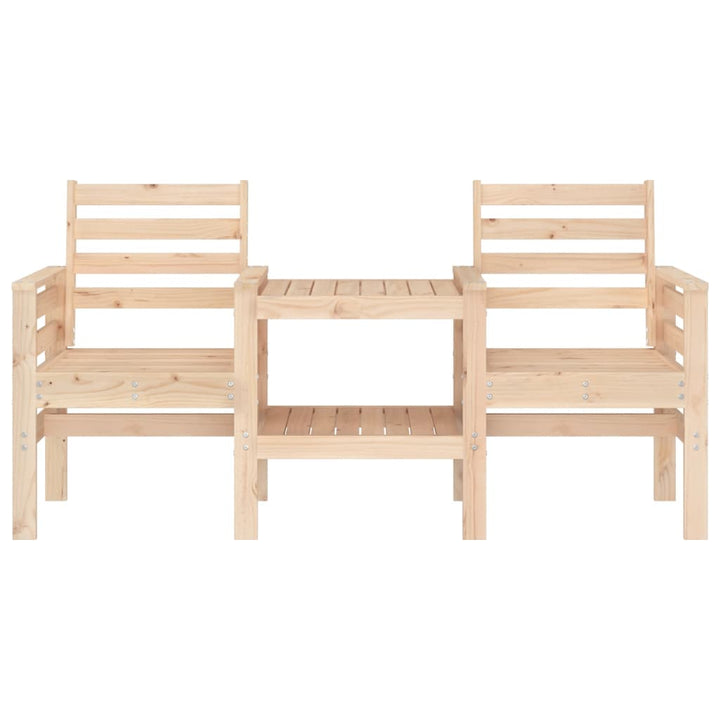 Trädgårdsbänk Med Bord 2-Sits Massiv Furu