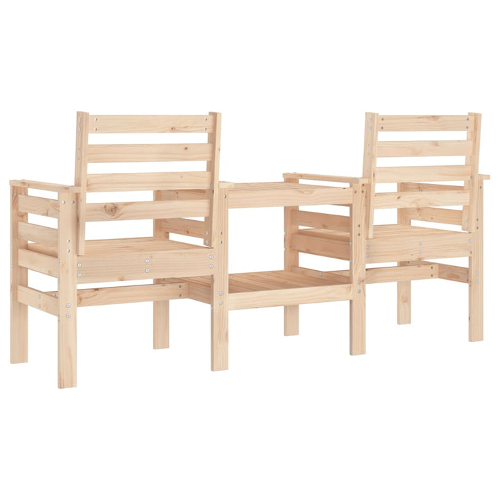 Trädgårdsbänk Med Bord 2-Sits Massiv Furu