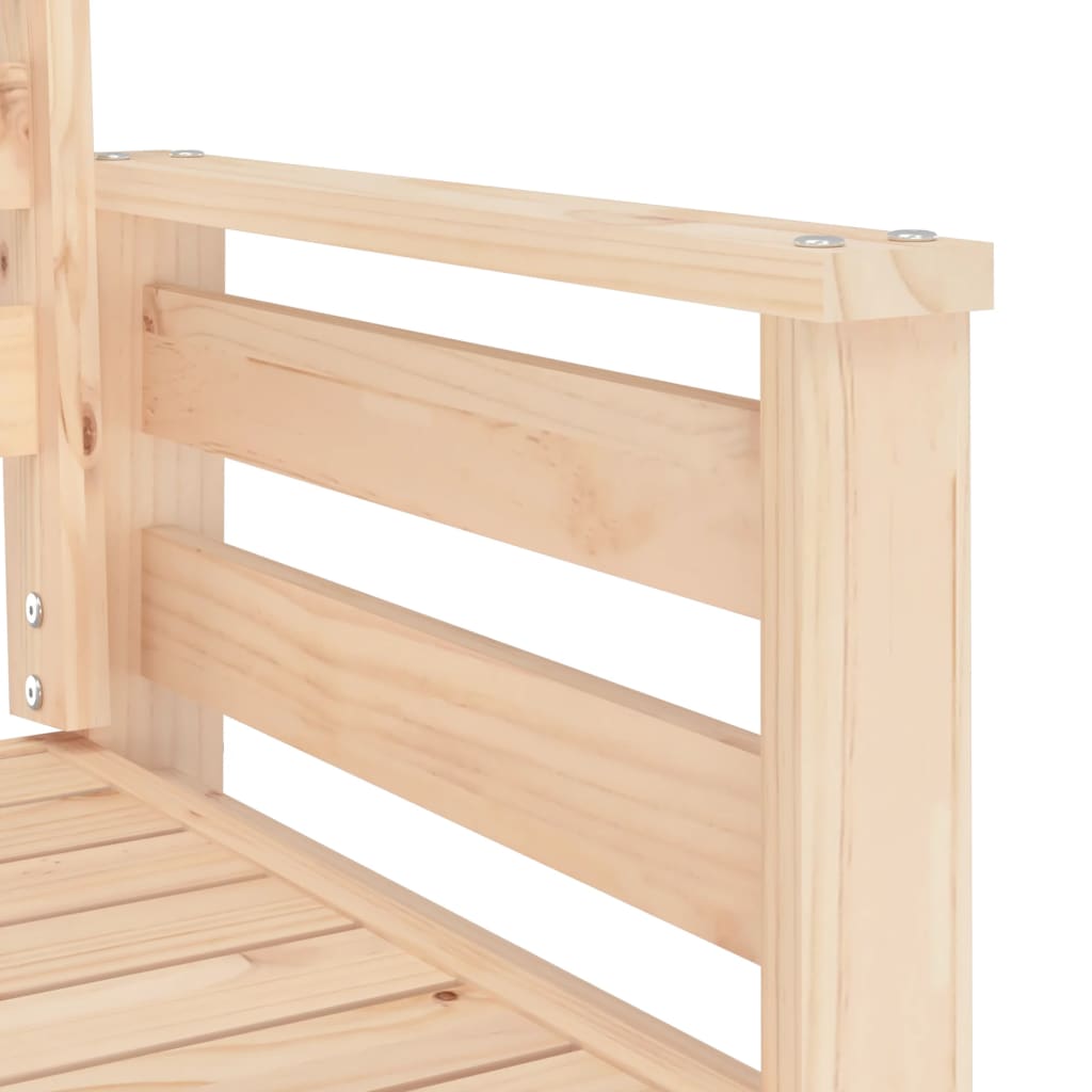 Trädgårdsbänk Med Bord 2-Sits Massiv Furu
