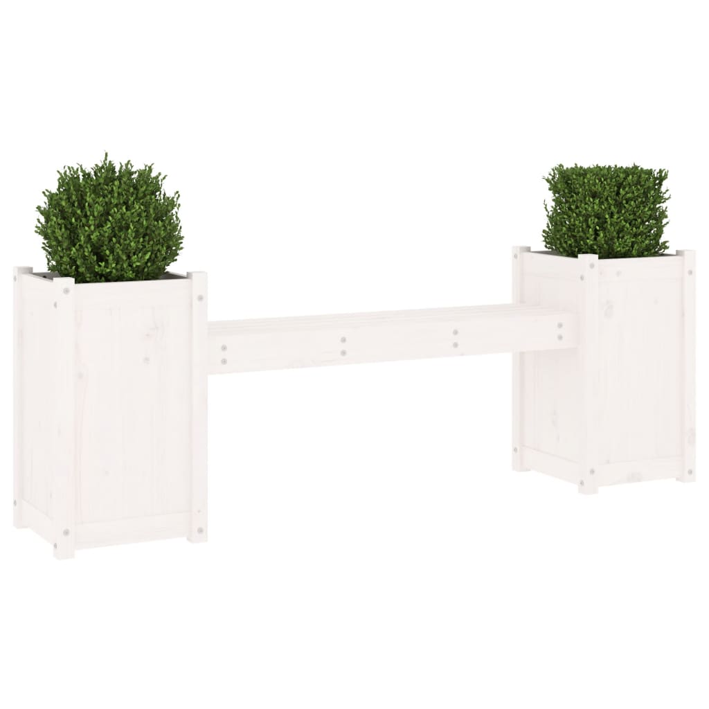 Odlingslåda Vit 180X36X63 Cm Massiv Furu