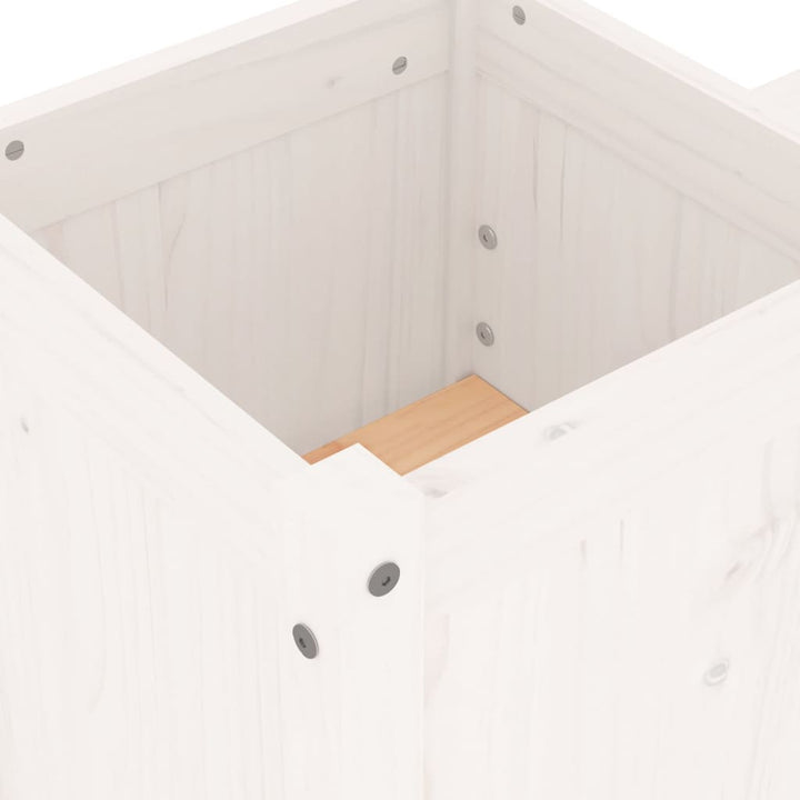 Odlingslåda Vit 180X36X63 Cm Massiv Furu